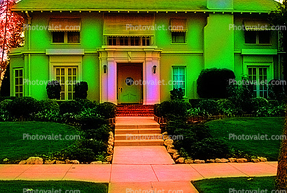 Psychedelic House, Home, Steps, Entryway, Door, Mansion, Frontyard, Sidewalk, psyscape