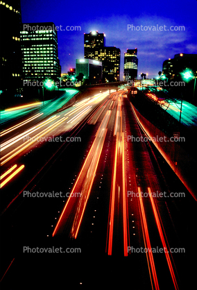 Night, nightime, Exterior, Outdoors, Outside, Nighttime, Interstate I-10 freeway, buildings