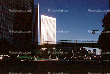 Footbridge, Buildings, skyscraper, twin Century Plaza Towers