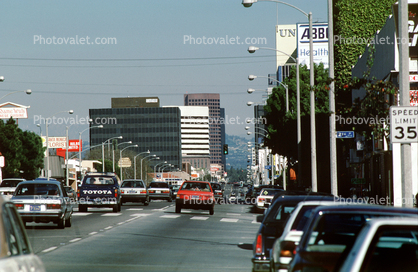buildings, cars, Hollywood Boulevard
