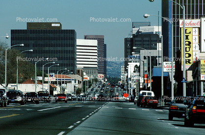 buildings, cars, Hollywood Boulevard