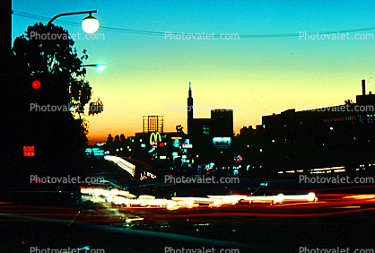 Los Angeles California Temple, Mormon, building, tower, Twilight, Dusk, Dawn, Santa Monica Boulevard, Westwood district