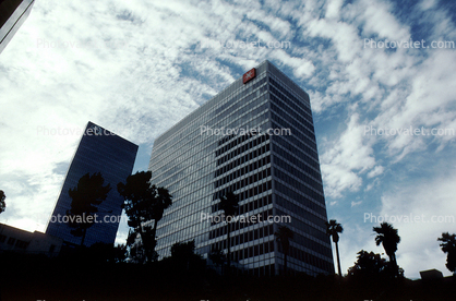 WGT, Pacific Bell, building, clouds, Office Building