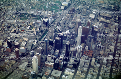 Downtown Los Angeles, Cityscape, Skyline, Buildings, Freeway, interchange, high rise