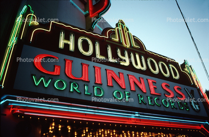 Marquee, Hollywood Guinness World of Records Museum, neon sign, art deco, landmark