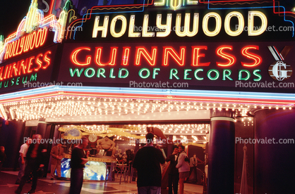 Hollywood Guinness World of Records Museum, neon sign, art deco, Hollywood Movie Theater building, marquee