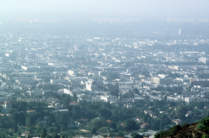 Homes, valley, smog, urban