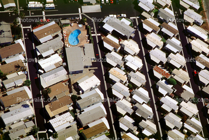 Rooftops, Trailer Homes, houses, residential, urban texture, Swimming Pool
