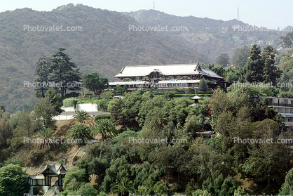 Yamashiro, Hollywood Hills, Japanese Building, pagoda, landmark, 1970s