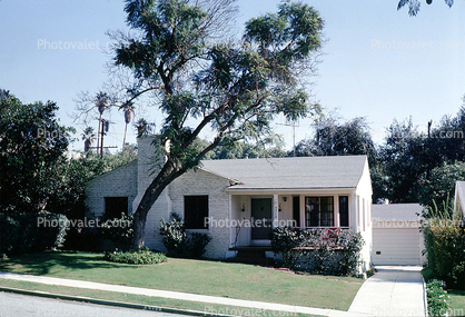 House, Domestic, housing, trees, Building, October 1963, 1960s