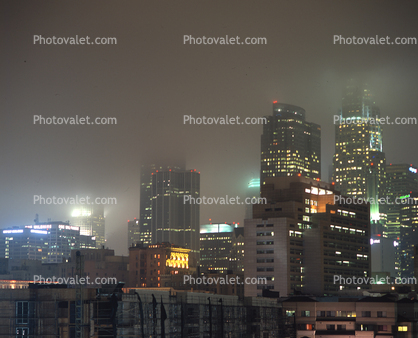 Buildings, Skyscrapers, Cityscape, Night, Exterior, Outdoors, Outside, Nighttime