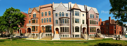 Row of Houses, buildings, residence, residential, homes, Prairie District, Panorama