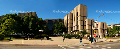 The Joseph Regenstein Library, University of Chicago, Brutalist Building, Panorama