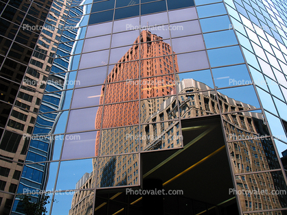 reflection, abstract, building, High Rise, glass, downtown, One South Wacker, Office Building, skyscraper, highrise