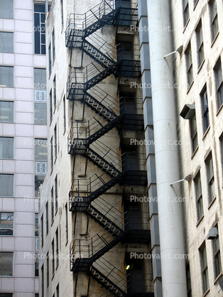 Fire Escape Stairs, abstract, building, High Rise