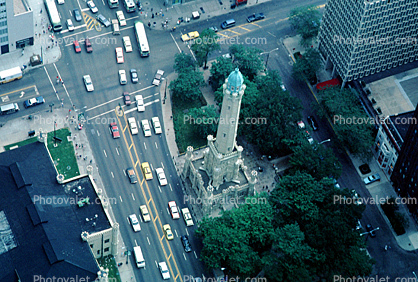 Water Tower, 900 North Michigan, cars Michigan Avenue, intersection, street