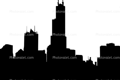 Willis Tower silhouette, logo, shape