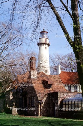 Grosse Point Light Station, Evanston, Grosse Point Harbor Lighthouse, Illinois, Lake Michigan, Great Lakes