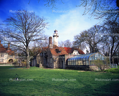 Grosse Point Light Station, Evanston, Grosse Point Harbor Lighthouse, Illinois, Lake Michigan, Great Lakes