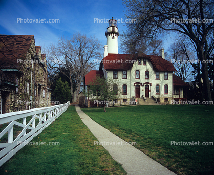 Grosse Point Light Station, Evanston, Grosse Point Harbor Lighthouse, Illinois, Lake Michigan, Great Lakes