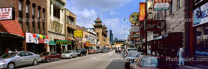 Chinatown, Panorama, cars, automobiles, vehicles