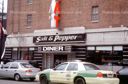 Salt & Pepper Diner, building, art-deco, art deco, Taxi Cab, car
