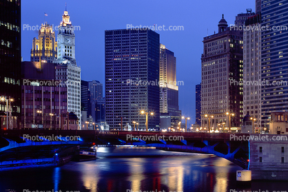 Chicago River, Twilight, Dusk, Dawn