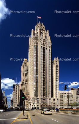 Tribune Tower, highrise, building, neo-gothic, landmark