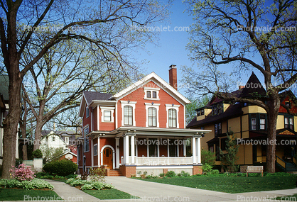 Big Red House, Porch, , Oak Park