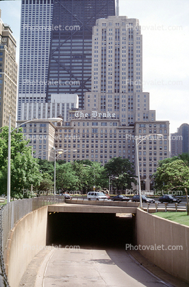 The Drake, building, hotel, underpass, tunnel, Shoreline Drive