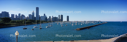 Panorama, harbor, boats, skyline