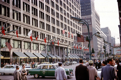 Women, Fur Coats, Taxi Cabs, cars, buildings, automobiles, vehicles, September 1962, 1960s