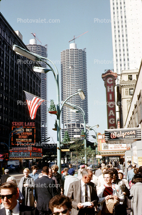 Theater District, buildings, Walgreen, September 1962, 1960s