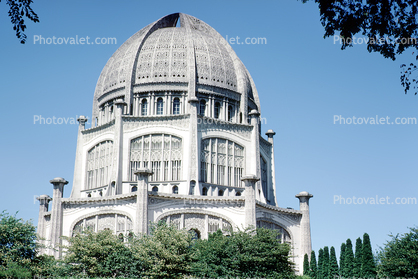 Bahai Temple, landmark building, July 1968, 1960s