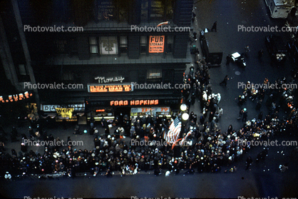 Crowd gathering for General Douglas MacArthur Parade, 1951, 1950s