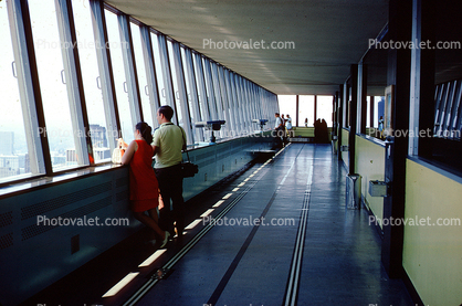 observation deck, windows, skyscraper, July 1968, 1960s