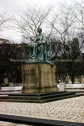 Abraham Lincoln Statue, sculpture, Lincoln Park, May 1961, 1960s