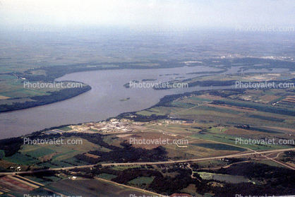River, town, highway, August 1986, 1980s
