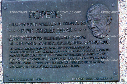 Popeye, Elzie Crisler Segar, near Chester, Ranchu