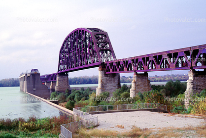 Ohio River, Clarksville, Fourteenth Street Bridge, railroad bridge, Ohio Falls Bridge, Truss vertical-lift bridge