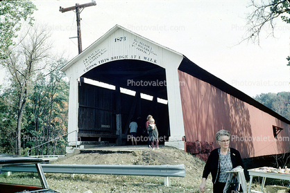 1873, Roseville, Covered Bridge, Parke County, 1966, 1960s