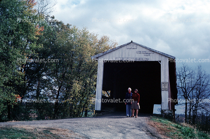 1856, Roseville, Covered Bridge, Parke County, 1977, 1970s