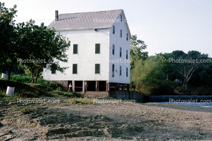 Snoddy's Mill, building, shore, landmark, Covington, Fountain County, 1965, 1960s