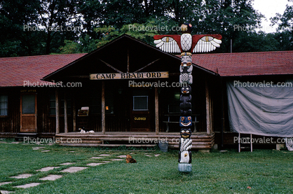 Totem Pole, Bradford Woods, Camp Bradford, building, 1965, 1960s