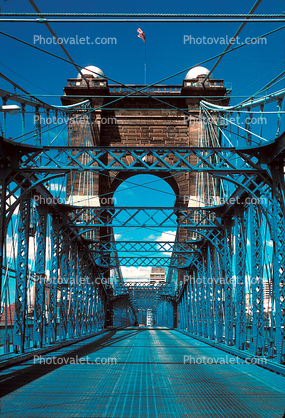 Roebling Suspension Bridge, Landmark, Ohio River, Cincinnati,September 1997
