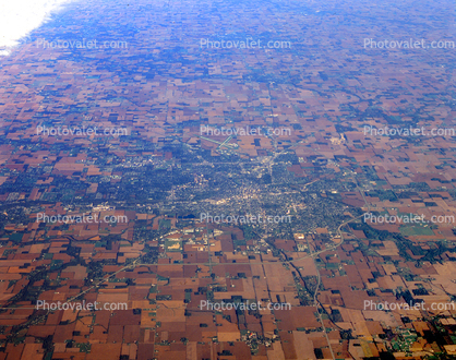 Aerial of Farm Fields in Ohio