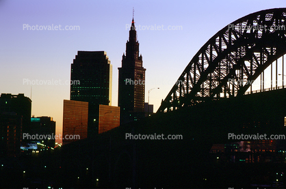 Cleveland Skyline, Buildings, Bridge