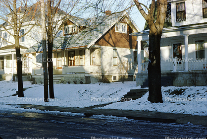 Houses, Homes, buildings, snow, Winter, cold