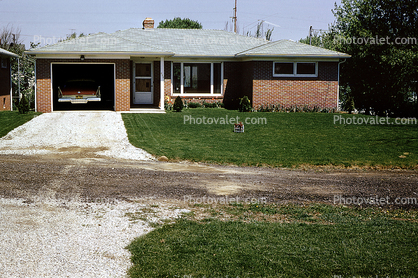 Plymouth Car, house, home, suburbia, 1950s