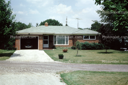 Car, house, home, suburbia, 1950s